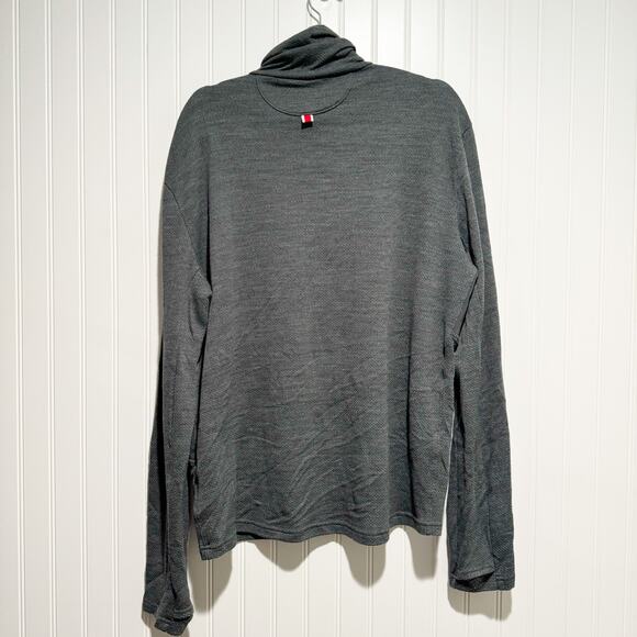 Tracksmith NDO Windblock Merino Wool Turtleneck Gray Mens XL - Picture 6 of 6